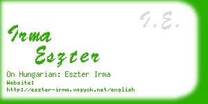 irma eszter business card